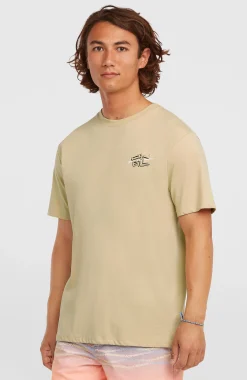 Homme O'Neill T-Shirts|Protection Anti-Uv-HommesT-shirt Retro Back-Print| Beige