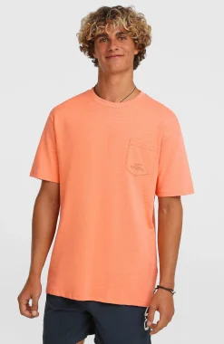 Homme O'Neill T-Shirts|Protection Anti-Uv-HommesT-shirt Slub Chest Pocket| Orange