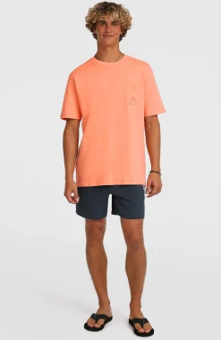 Homme O'Neill T-Shirts|Protection Anti-Uv-HommesT-shirt Slub Chest Pocket| Orange
