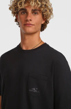 Homme O'Neill T-Shirts|Protection Anti-Uv-HommesT-shirt Slub Chest Pocket| Noire