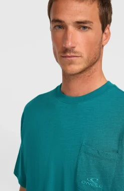 Homme O'Neill T-Shirts|Protection Anti-Uv-HommesT-shirt Slub Chest Pocket| Vert