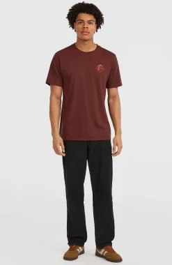 Homme O'Neill T-Shirts|Protection Anti-Uv-HommesT-shirt O'Riginals Retro Back-Print| Brun