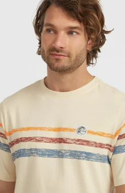 Homme O'Neill T-Shirts|Protection Anti-Uv-HommesT-shirt O'Riginals Stripe| Beige