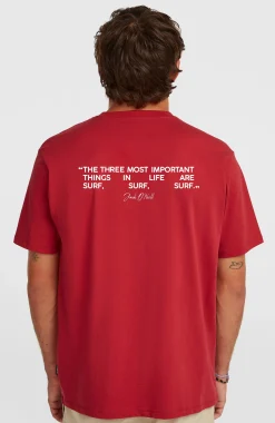 Homme O'Neill T-Shirts|Protection Anti-Uv-HommesT-shirt Polygiene Cotton Graphic| Rouge