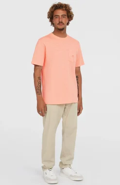 Homme O'Neill T-Shirts|Protection Anti-Uv-HommesT-shirt Slub Chest Pocket| Rose