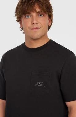 Homme O'Neill T-Shirts|Protection Anti-Uv-HommesT-shirt Slub Chest Pocket| Noire