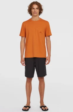 Homme O'Neill T-Shirts|Protection Anti-Uv-HommesT-shirt Slub Chest Pocket| Orange