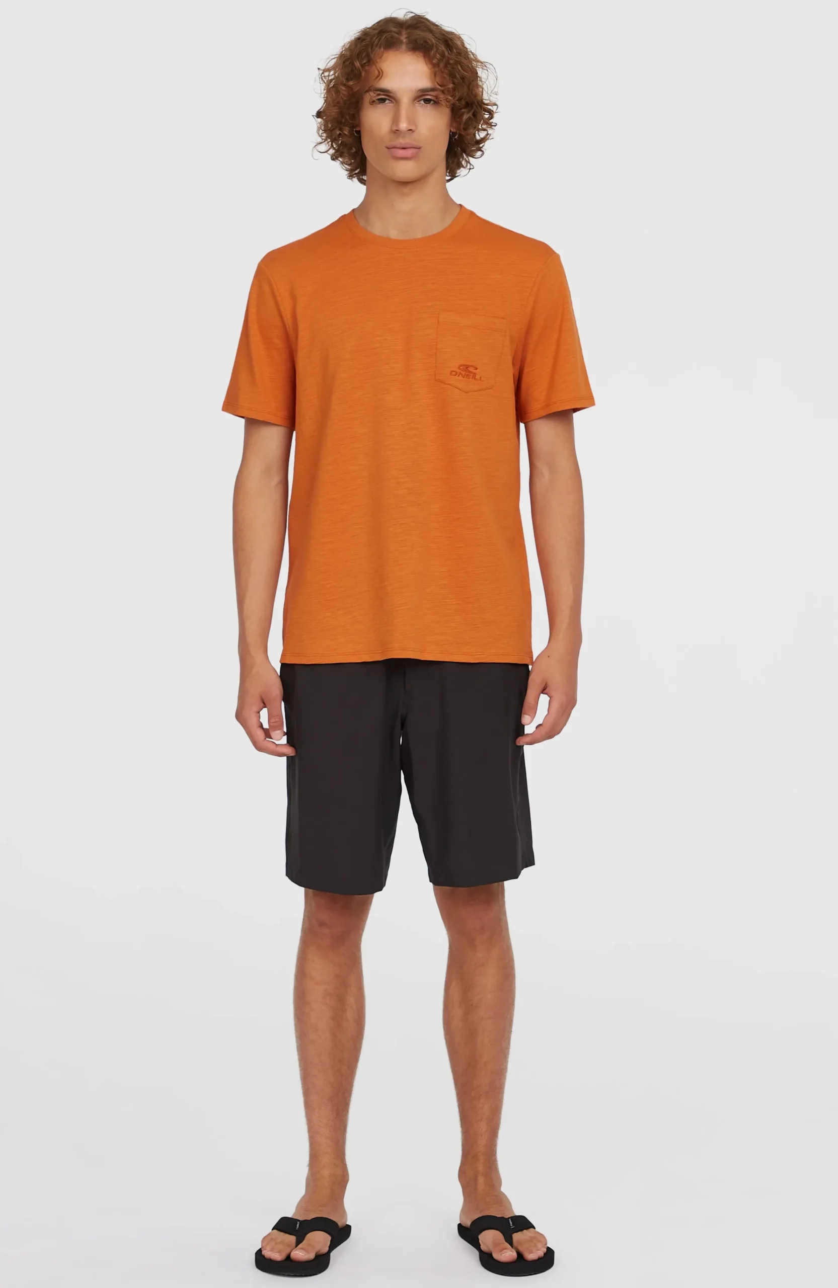 Homme O'Neill T-Shirts|Protection Anti-Uv-HommesT-shirt Slub Chest Pocket| Orange