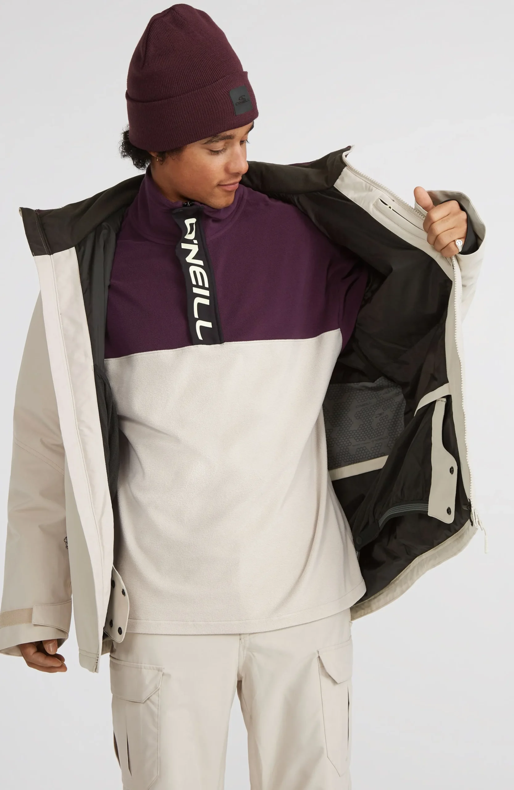 Homme O'Neill Vestes De Ski|Vestes De Snowboard-HommesVeste de ski Utility Hybrid| Beige Mix